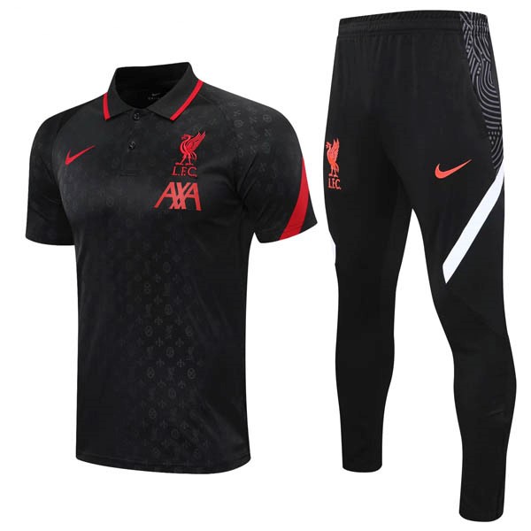 Polo Liverpool Conjunto Completo 2020-21 Negro